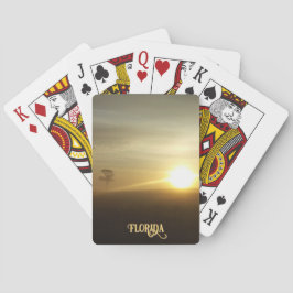 フロリダ霧の朝の日の出の自然写真 トランプ