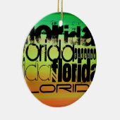 フロリダ鮮やか州、緑、オレンジ、黄 セラミックオーナメント (右)