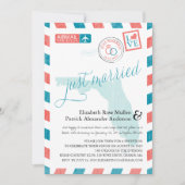 フロリダ アンティーク 航空郵便 結婚しました 披露宴 招待状 (正面)