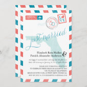 フロリダ アンティーク 航空郵便 結婚しました 披露宴 招待状 (正面/裏面)