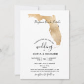 フロリダ ウェディング デスティネーション マップ ハート型ステッカー付 招待状 (正面)