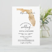 フロリダ ウェディング デスティネーション マップ ハート型ステッカー付 招待状 (スタンド正面)