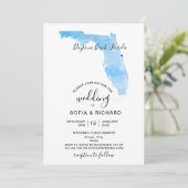 フロリダ ウェディング デスティネーション マップ ハート型ステッカー付 招待状 (スタンド正面)