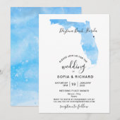 フロリダ ウェディング デスティネーション マップ ハート型ステッカー付 招待状 (正面/裏面)