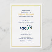 フロリダ・ガルフコースト大学の卒業式 箔招待状 (正面)