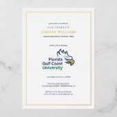 フロリダ・ガルフコースト大学 卒業式 箔招待状 (正面)