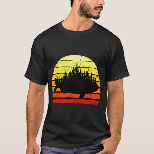 フロリダ・コルテス：レトロな漁船と夕日 Tシャツ (正面)