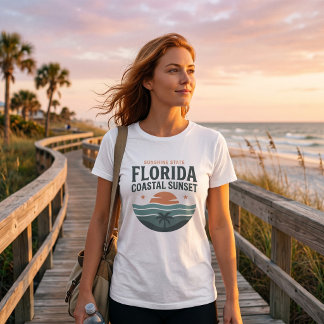 フロリダ・コーストのサンセット・ヘリテージTシャツ Tシャツ