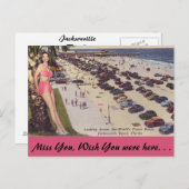 フロリダ、ジャクソンビル、ビーチシーン ポストカード (正面/裏面)