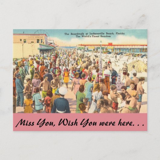 フロリダ，ジャクソンビル，ビーチ娯楽 ポストカード (正面)