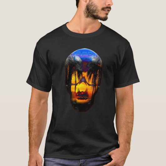 フロリダ ドクロ ヤシの木 Tシャツ (正面)