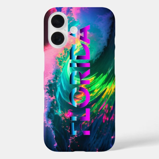フロリダ – ネオン・ウェーブ・バイブス Case-Mate iPhoneケース (裏面)
