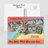 フロリダ、ハリウッドからのビーチ ポストカード (正面/裏面)