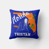 フロリダ ブルーとオレンジのフットボール クッション (裏面)