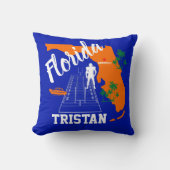 フロリダ ブルーとオレンジのフットボール クッション (正面)