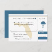 フロリダ ブルー＆クリームの出発案内 出席確認カード 出欠カード (正面/裏面)