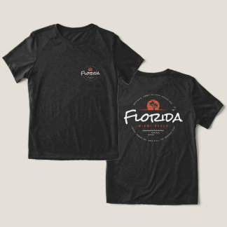 フロリダ マイアミビーチ レトロ サンセット ヤシの木 トロピカル トライブレンドＴシャツ