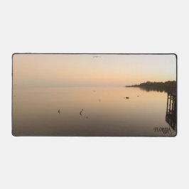 フロリダ ミラー まだ穏やかな海の日の出 自然の写真 デスクマット