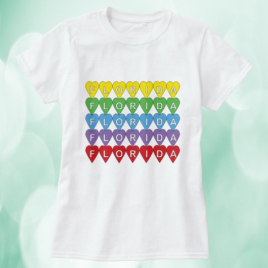 フロリダ・レインボーハート柄 Tシャツ
