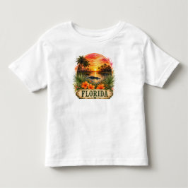 フロリダ 水彩 アリゲーター PNG フローラル デザイン トドラーTシャツ