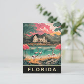 フロリダ、海岸の鳥、水彩旅行 ポストカード (スタンド正面)