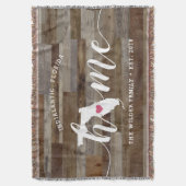 フロリダ 自宅州 パーソナライズ ウッドルック スローブランケット (正面縦)