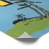 フロリダ（青）フロリダからの挨拶 ポスター (角)