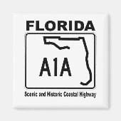 フロリダA1A風光明媚で歴史的な沿岸道路 マグネット (正面)