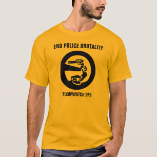 フロリダCopWatchの"端の警察による残酷な行為"の金ゴールドのワイシャツ Tシャツ