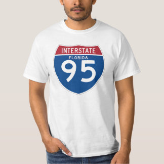 フロリダFL I-95の州間幹線道路の盾- Tシャツ