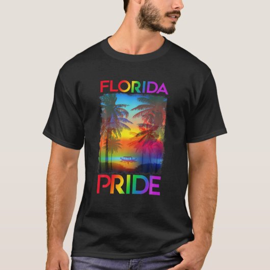 フロリダLGBT州ゲイプライドレインボー国旗LGBTQ Pr Tシャツ (正面)