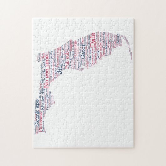 フロリダUSAスラング語アートマップジグソーパズル ジグソーパズル (縦)