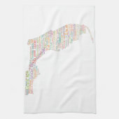 フロリダUSAスラング語アートマップ キッチンタオル (縦)