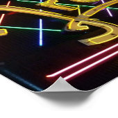 フロリックルームカクテルラウンジネオンサイン ポスター (角)