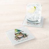 フロリック・クリスマスカエルカスタム、 ガラスコースター (アングル)