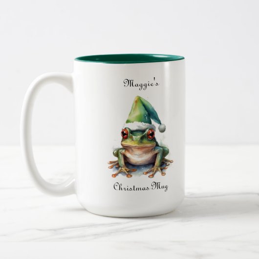 フロリック・クリスマスカエルカスタム、 ツートーンマグカップ (左)
