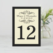 フロリッシュ アイボリー & ブラック ナンバー12 テーブル カード (スタンド正面)