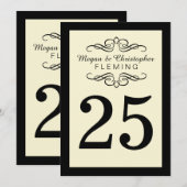 フロリッシュ アイボリー & ブラック No.25 テーブル カード (正面/裏面)