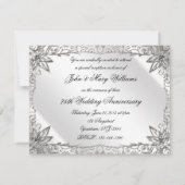 フロリッシュ シルバー 25周年 結婚記念日 招待状 (裏面)