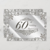 「フロリッシュ 60周年 ダイヤモンド ウェディング アニバーサリー 招待状」 招待状 (正面/裏面)