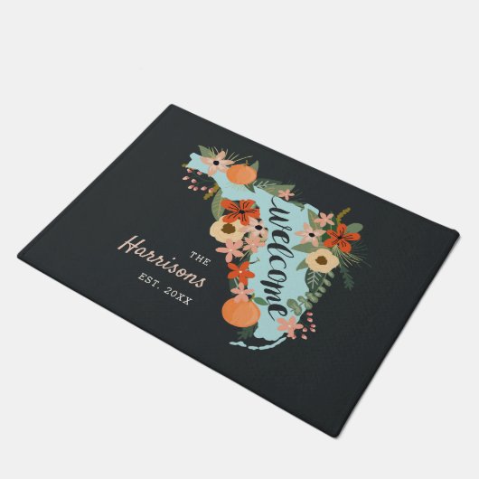 フロリパーソナライズされたダホーム州へようこそ ドアマット (アングル)