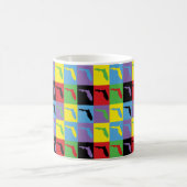フロリポップ・アートのダかわいらしアカラフルート コーヒーマグカップ (中央)
