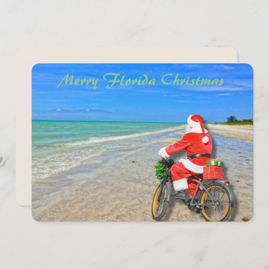 フロリメリーダクリスマスサニベルアイランドビーチサンタ シーズンカード (正面/裏面)