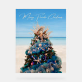 フロリメリーダクリスマストロピカルビーチホリデーツリー アクリルサイン (正面)