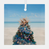 フロリメリーダクリスマストロピカルビーチホリデーツリー ガラスオーナメント (裏面)