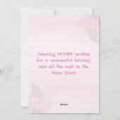 フロリメリーダクリスマスピンクのハイビスカスホワイトツリー シーズンカード (裏面)