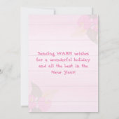 フロリメリーダクリスマスピンクのハイビスカスホワイトツリー シーズンカード (裏面)