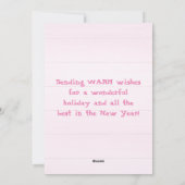 フロリメリーダクリスマスピンクフラミンゴホワイトツリー シーズンカード (裏面)