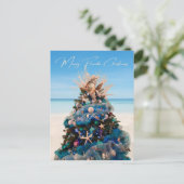 フロリメリーダクリスマス熱帯ビーチと木 シーズンポストカード (スタンド正面)
