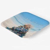 フロリメリーダクリスマス熱帯ビーチと木 ペーパープレート (傾斜あり)